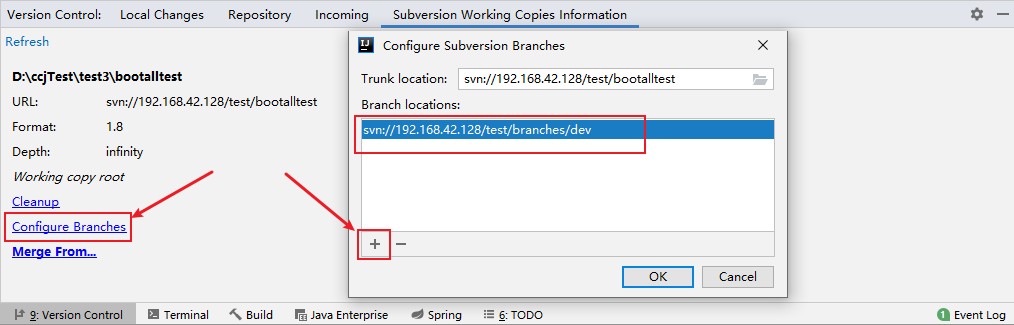 Configurer Branches